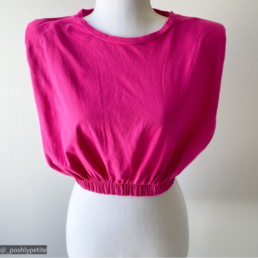 Boohoo 4 shoulder pad crop top